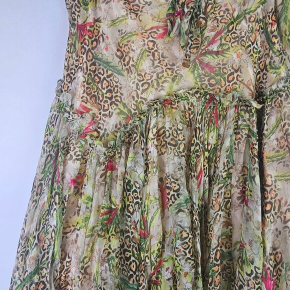 Diane Von Furstenberg Asymmetrical Flowy Fairytale Cheetah Print Skirt, Sz 2 - Picture 6 of 9